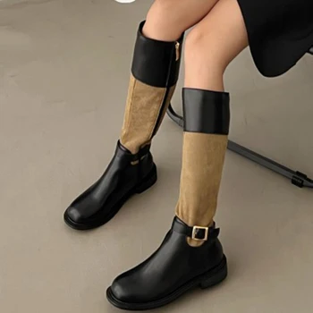 2023 Novas Ankle Boots Para As Mulheres Do Dedo Do Pé Redondo Senhoras Modernas, Botas De Borracha, Sapatos Femininos Moda Outono Plataforma De Curto Botas Chelsea