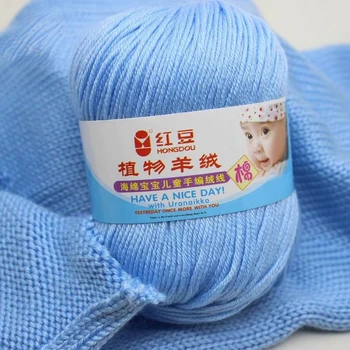 50g de Bebê fio de Lã Meio Grossa linha de Crochê Tecido a Mão de Gancho Chinelo Almofada Chapéu de Fios de DIY Material de Decoração