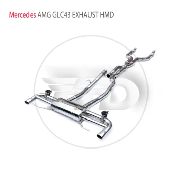 HMD Aço Inoxidável Sistema de Exaustão de Desempenho Catback para a Mercedes Benz AMG GLC43 3.0 T Válvula de Escape