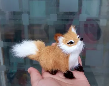 pequena simulação fox brinquedo mini cócoras fox modelo de decoração de casamento presente de aniversário sobre 12x7cm t0001