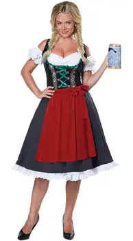 Vocole Mulheres Adultas Nova Moda Oktoberfest Rapariga Traje Alemão Da Baviera Fantasia Vestido Dirndl Cerveja Menina Empregada Traje