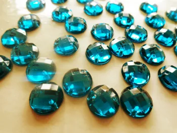 ZBROH 300pcs 10mm Rodada flatback Costurar em strass azul-verde gem pedras de Acrílico cristal strass diamante de costura à mão miçangas